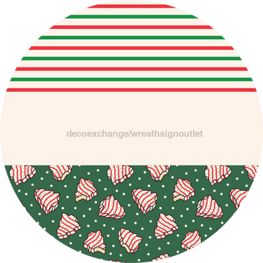 Door Hanger, Christmas Sign, Green Stripe Christmas Cake Sign, Welcome Sign, 18